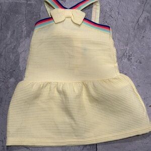 Yellow Kids Dress with Bow Accent